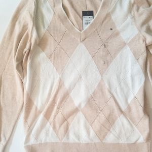 NWT Tommy Hilfiger Argyle Knit Top